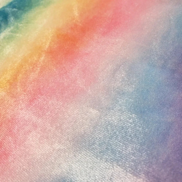 2/$25-Quintsoul S NWOT One Piece Unicorn Rainbow Colorful Velour Deep V Lace Up - Picture 9 of 14